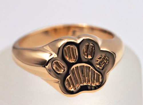 Kaedesigns New Size 7.5 / P 9ct Yellow, Rose or White Gold Dog / Animal Paw Ring