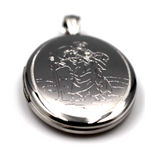 Sterling Silver Oval St Christopher Pendant Locket for 2 pictures - Free Post