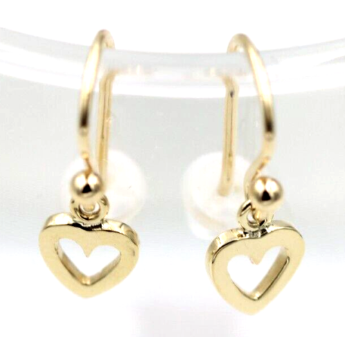 Kaedesigns Genuine 9ct 9k Solid Delicate Small Yellow, Rose or White Gold Dangle Heart Earrings