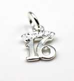 Kaedesigns New Small Genuine Sterling Silver Sweet 16 Pendant / Charm -Free post
