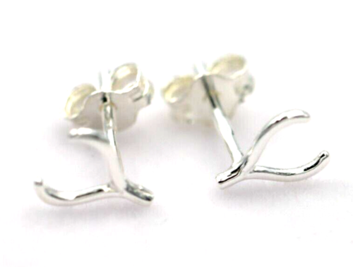 Kaedesigns New Sterling Silver Small Size Wishbone Stud Earrings