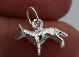 Genuine Sterling Silver 925 Small 3D Dog Blue Heeler Pendant / Charm