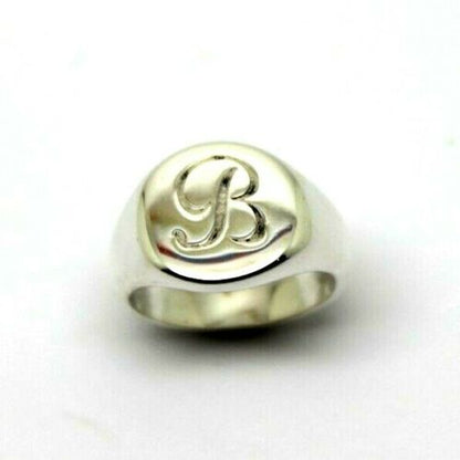 Size G Sterling Silver 925 Oval Signet Ring - Engraved B