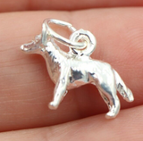 Genuine Sterling Silver 925 Small 3D Dog Blue Heeler Pendant / Charm