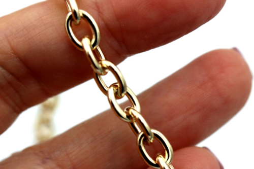 Handmade Heavy Genuine 50cm 9ct Yellow, Rose or White Gold Paper Clip Chain Necklace with Bolt ring