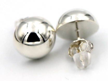 Genuine New Sterling Silver 925 10mm Stud Earrings Half Ball