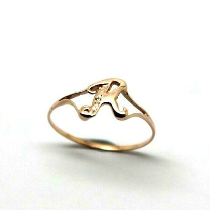 Kaedesigns New Solid 9ct Rose Gold Diamond Set Small Delicate Initial Ring Letter R