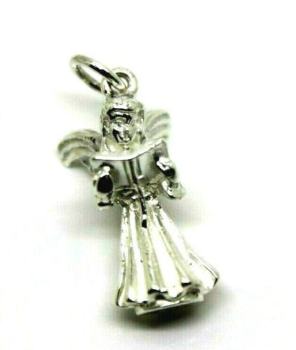 Sterling Silver 925 Singing Praying Wings Angel Pendant Charm