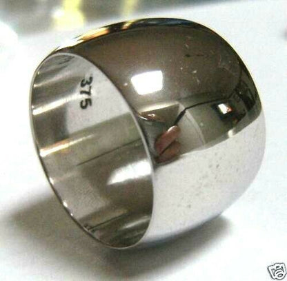 Size O Huge Genuine 9K 9ct 375 Yellow, Rose or White Gold Full Solid 16mm Extra Wide Band Ring