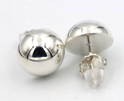 Genuine New Sterling Silver 925 10mm Stud Earrings Half Ball