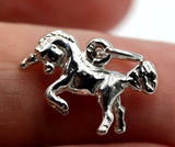 Genuine Sterling Silver or 9ct Yellow Gold 3D Unicorn Horse Pendant Charm -Free post