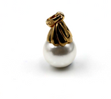 Sterling Silver 925 Gold Plated 10mm Shell White Pearl Ball Pendant -Free Post