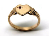 Size J, Kaedesigns 9ct Yellow, Rose or White Gold Heart Garnet Birthstone January Signet Ring
