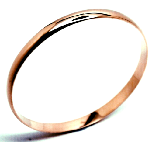 Genuine 9ct 9kt FULL SOLID Heavy Yellow, Rose or White Gold Bangle 6mm wide half round 60mm inside diameter