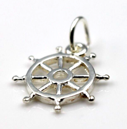 Kaedesigns New Sterling Silver Solid Boat Ships Wheel Pendant / Charm -Free post