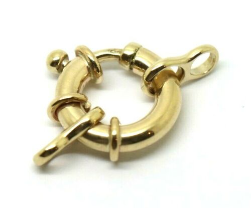 Genuine 9ct 9k 375 Large Yellow Gold Bolt Ring Clasp With Ends 11mm, 13mm, 15mm, 18mm or 20mm