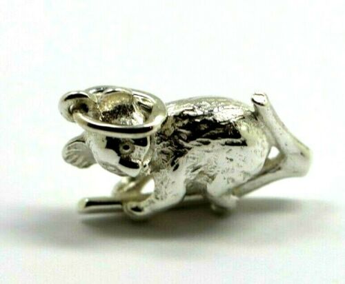 Sterling Silver Solid Koala 3D Pendant Or Charm