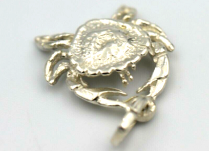 Genuine Sterling Silver 925 Solid Crab Pendant / Charm