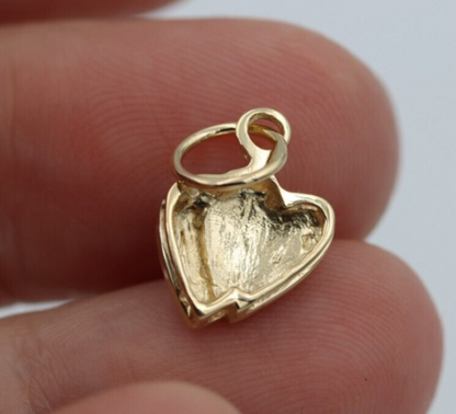 Genuine Small 9k 9ct Yellow, Rose or White Gold Double Heart Pendant or Charm