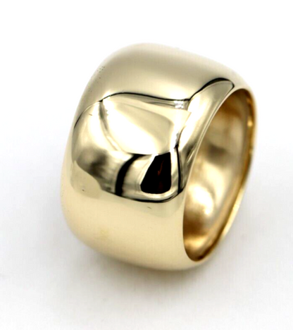 Size R1/2 Genuine Huge 9ct 9k Yellow, Rose or White Gold Solid 15mm Extra Wide Barrel Band Ring