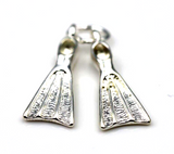 Sterling Silver Pair Flippers Fin Flip Charm or Pendant Dive Diving-Free post