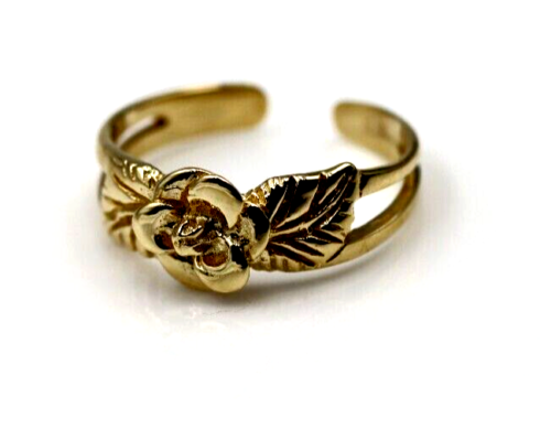 Kaedesigns Genuine Solid 9ct Yellow, Rose or White  or Sterling Silver Gold Flower Toe Ring