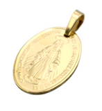 Genuine 9ct 9k Yellow Gold Miraculous Mary Medallion Religious Pendant