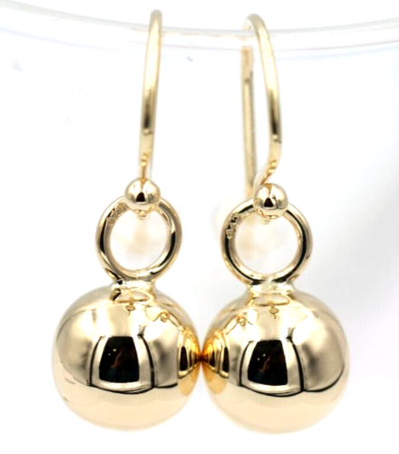 Kaedesigns New 9ct Yellow, Rose or White Gold 10mm Euro Ball Drop Earrings