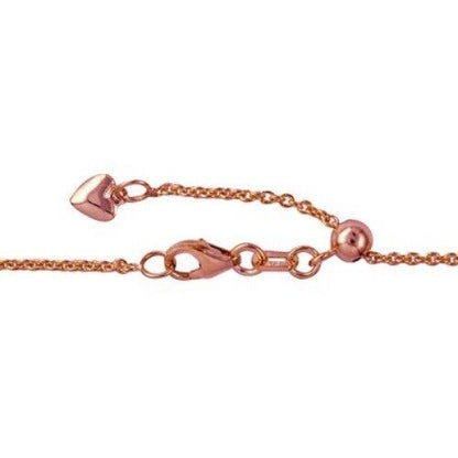 Genuine 46cm 9ct 9k Yellow or Rose Gold Ladies Fine Slider Heart Necklace Chain