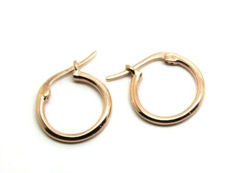 Genuine 9ct 9K Yellow, Rose or White Gold Small Hoop Round Earrings