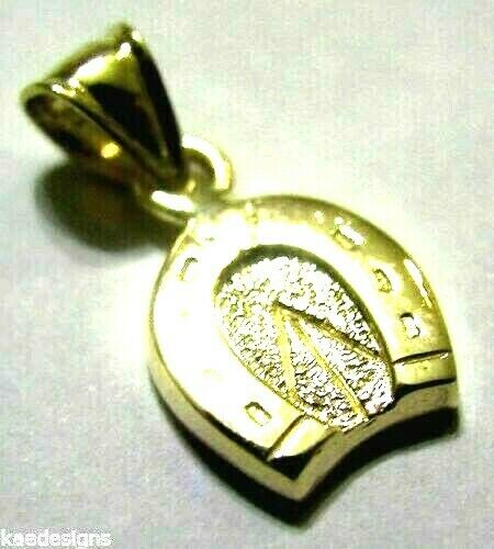 Kaedesigns Genuine New 9ct Large Genuine Yellow, Rose Or White Gold Horseshoe Pendant