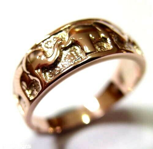 Kaedesigns Genuine New 18ct Gold Solid Yellow, Rose or White Gold Lucky Elephant Ring 209