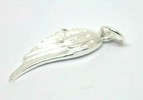 Solid sterling silver 925 Angel Wing charm 3D pendant or charm