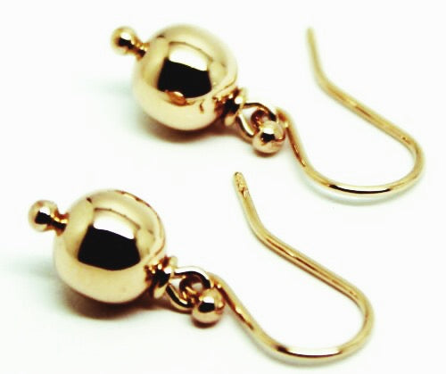 Kaedesigns, New Genuine  9ct 9kt Yellow, Rose or White Gold 8mm Euro Ball Drop Earrings