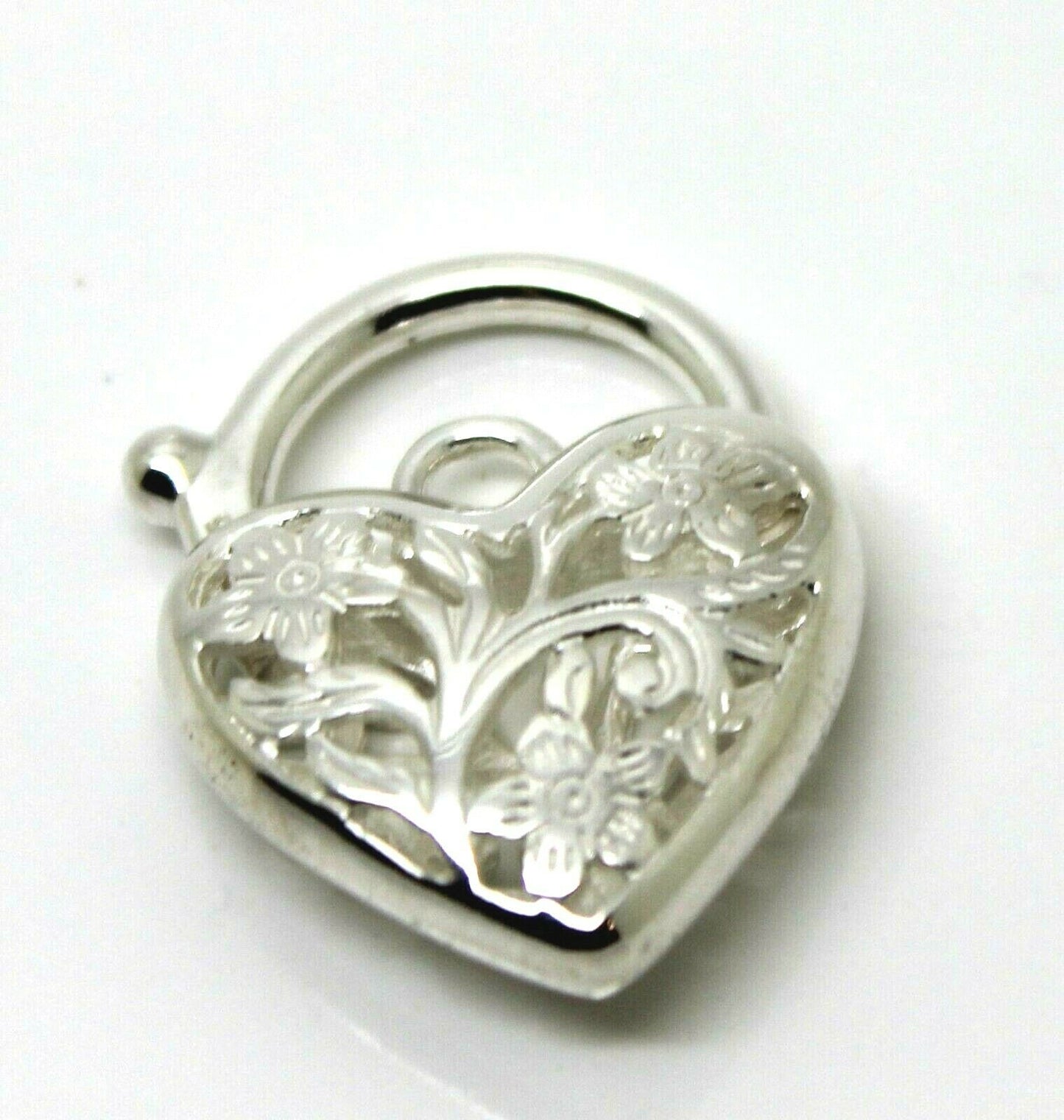 Sterling Silver 925 Filigree Heart Pendant Padlock 4 Sizes,14mm,15mm,18mm, 23mm