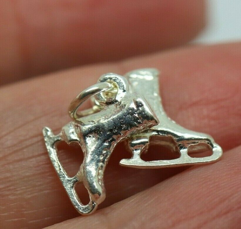 Kaedesigns New Sterling Silver Lightweight Ice Skates Pendant Charm