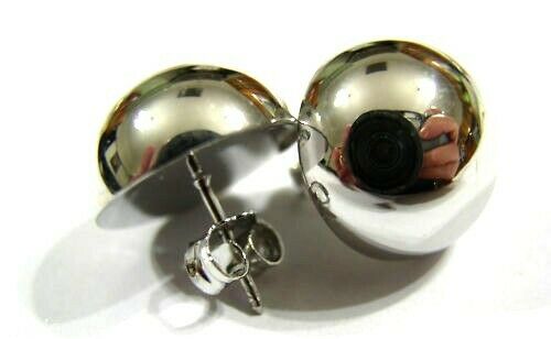 Kaedesigns New 9ct 9K Plain Yellow, Rose or White Gold 12mm Stud Half Ball Earrings