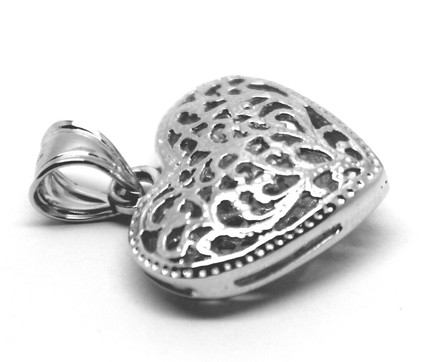 Genuine 9ct Yellow, Rose or White Gold Small to Medium Filigree Heart Pendant