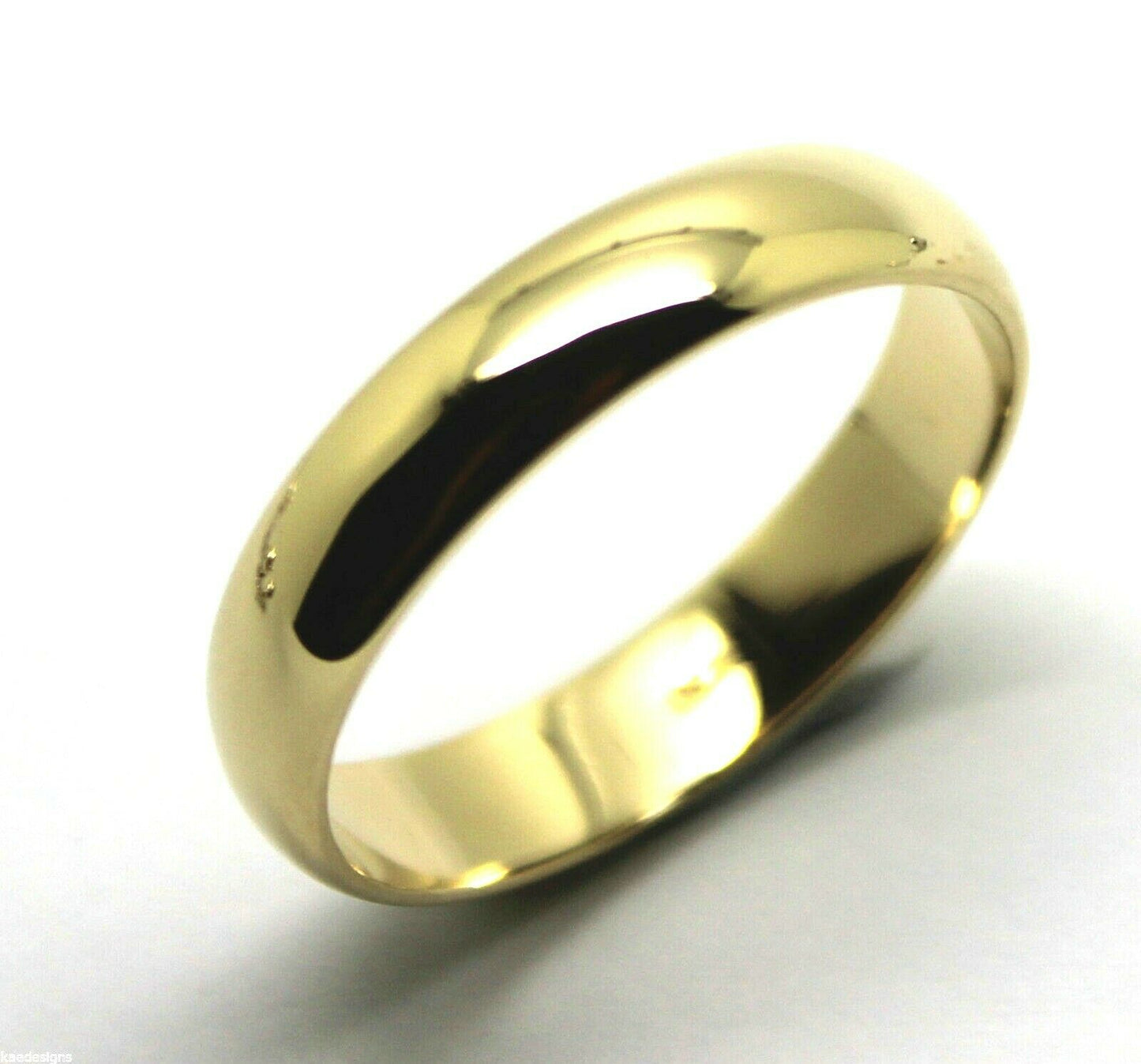 Size T - Custom Made 18ct 18kt Yellow Gold 4.5mm Wide Wedding Band