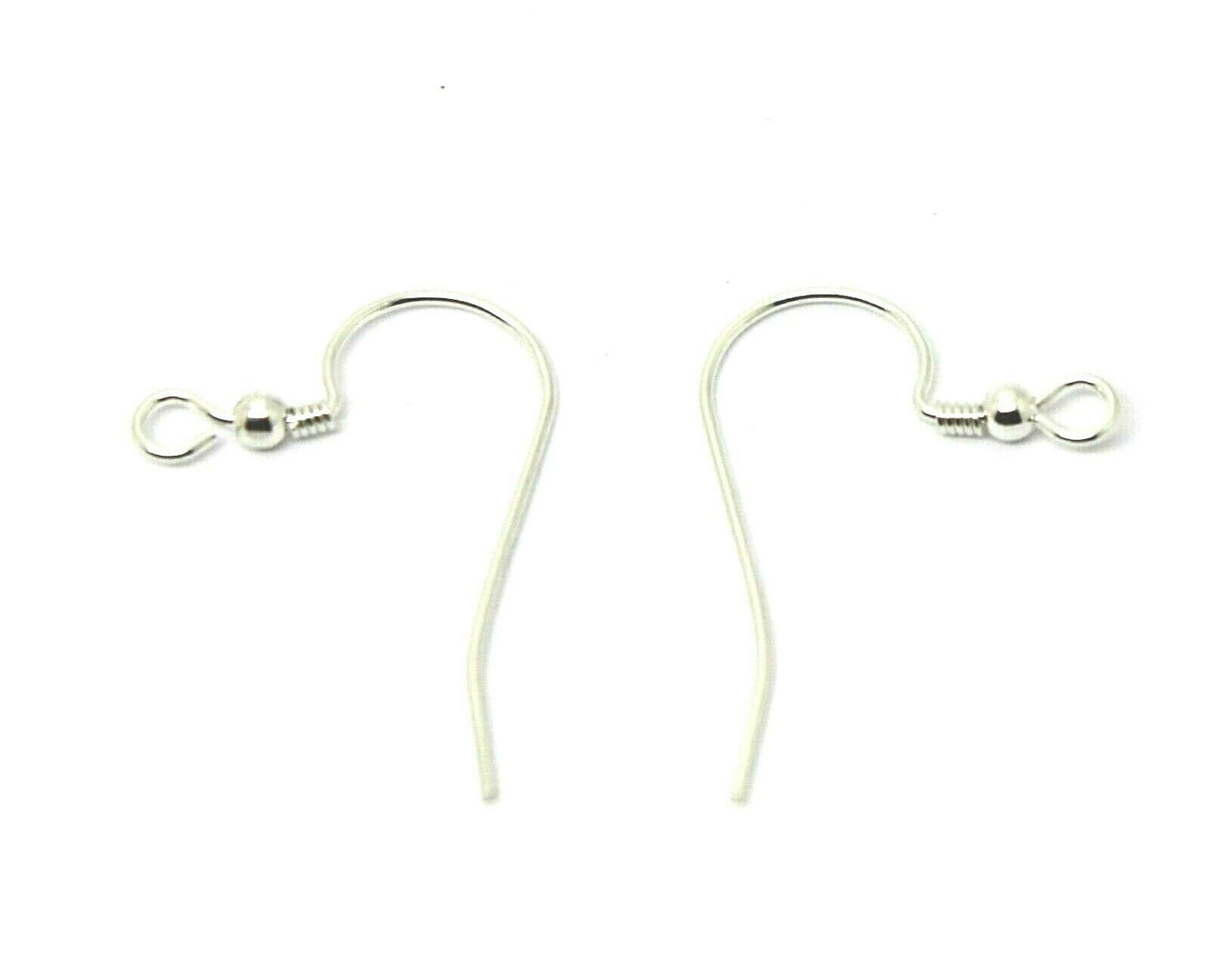 Genuine 925 Sterling Silver Bead & Coil Hooks For Earrings