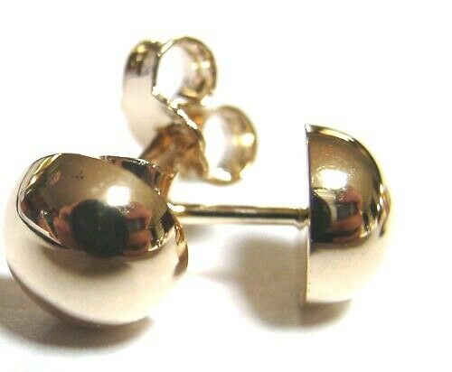 Genuine New 9ct Yellow, Rose or White Gold Euro Half 8mm Ball Stud Earrings